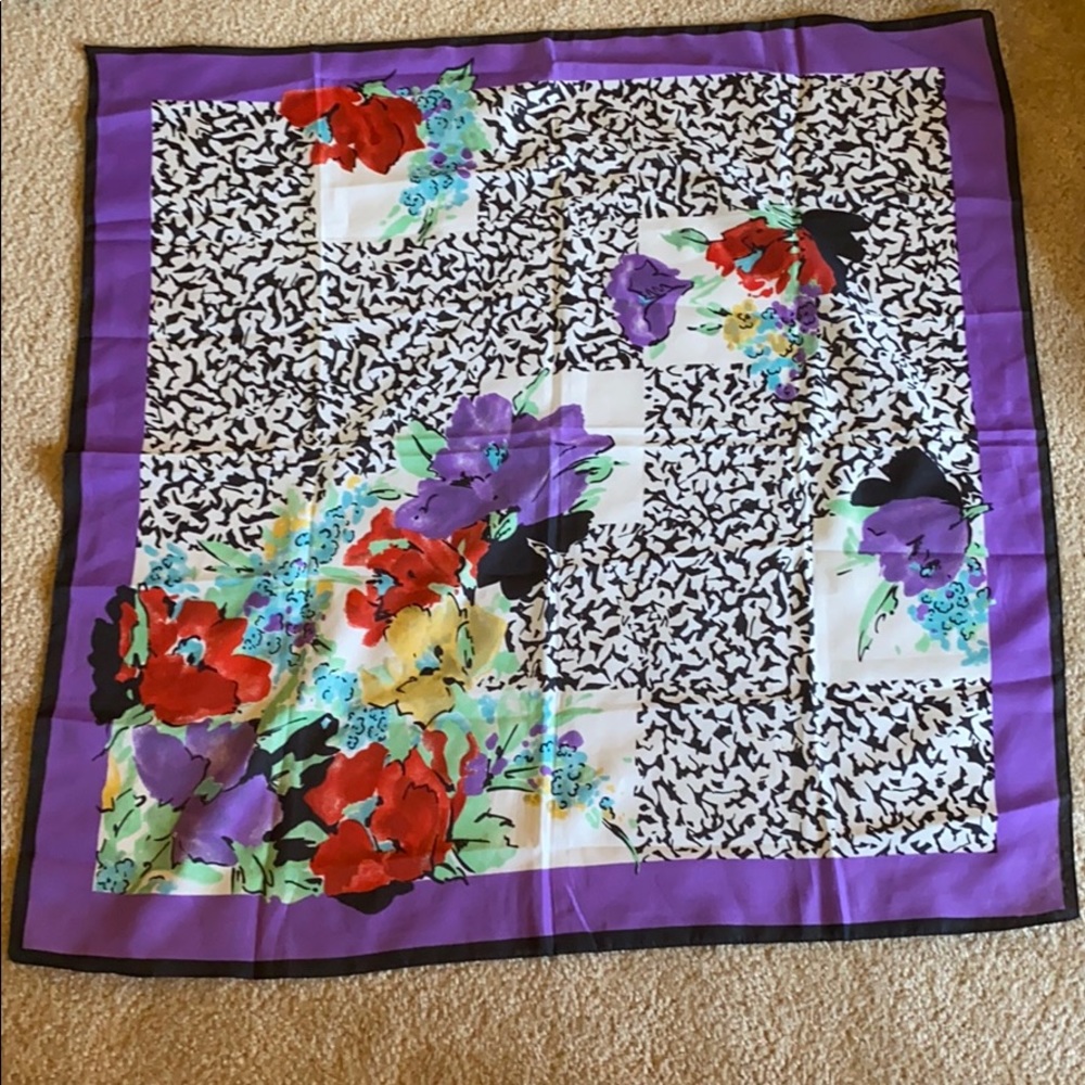 Multicolored Floral Scarf 30x30 New